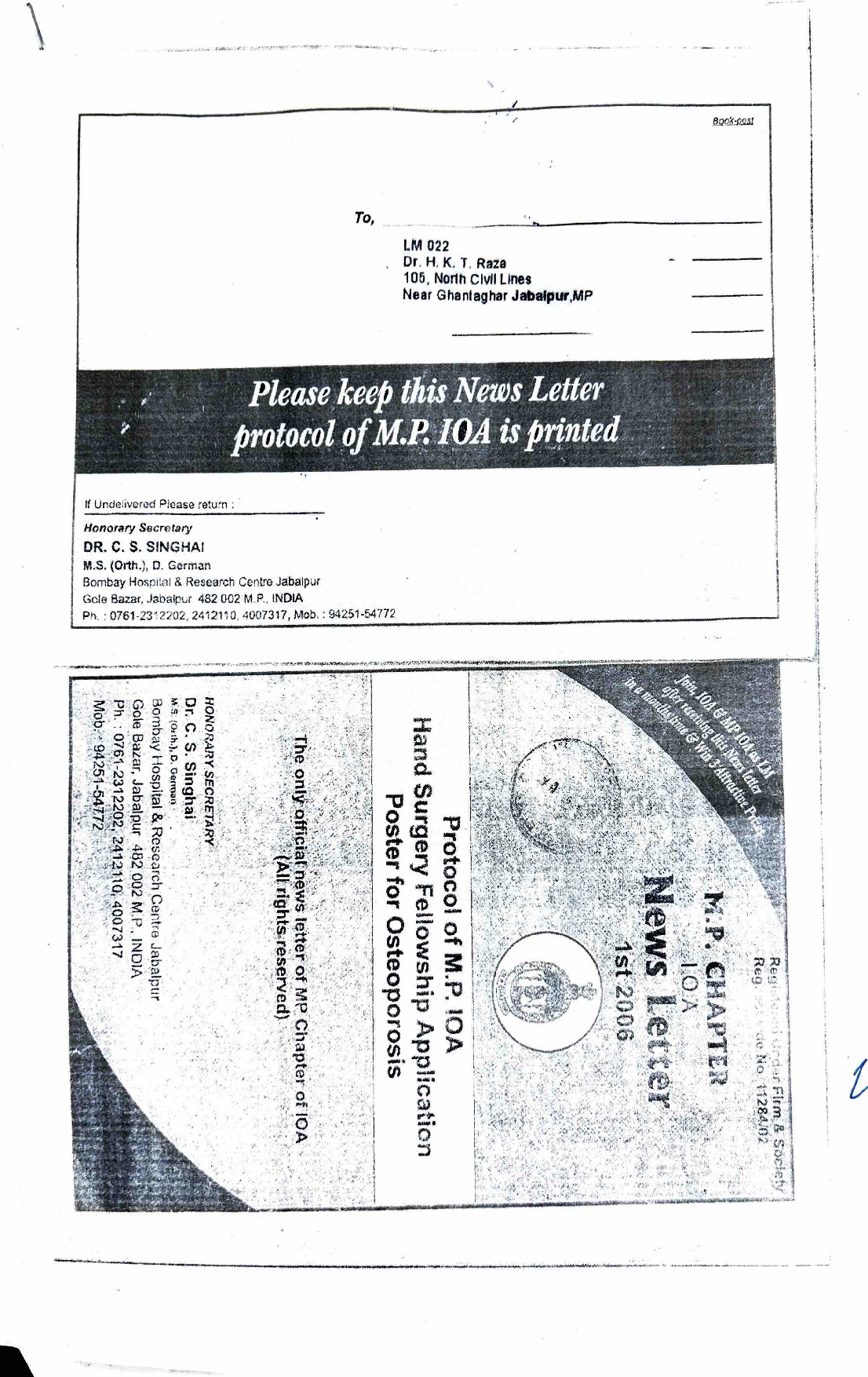 NEWSLETTTER MP CHAPTER OF IOA